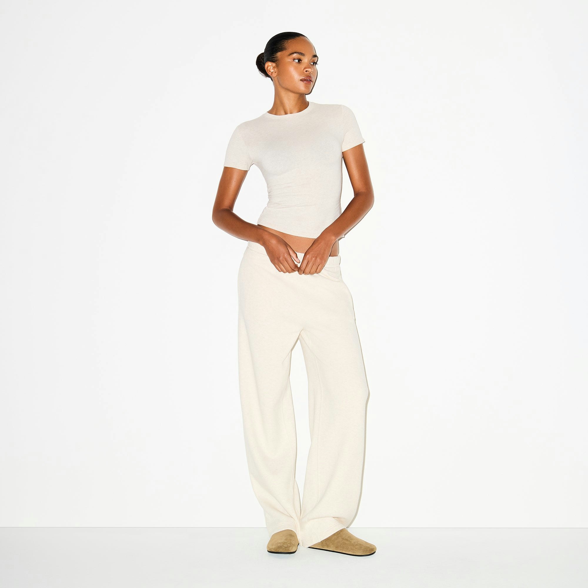 COTTON FLEECE CLASSIC STRAIGHT LEG PANT - OATMEAL HEATHER - image 15