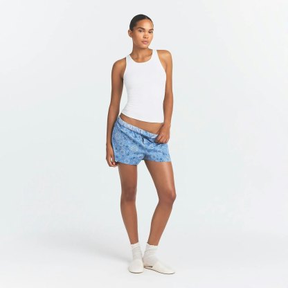 COTTON POPLIN BOXER SLEEP SET - ARCTIC SNOW BANDANA