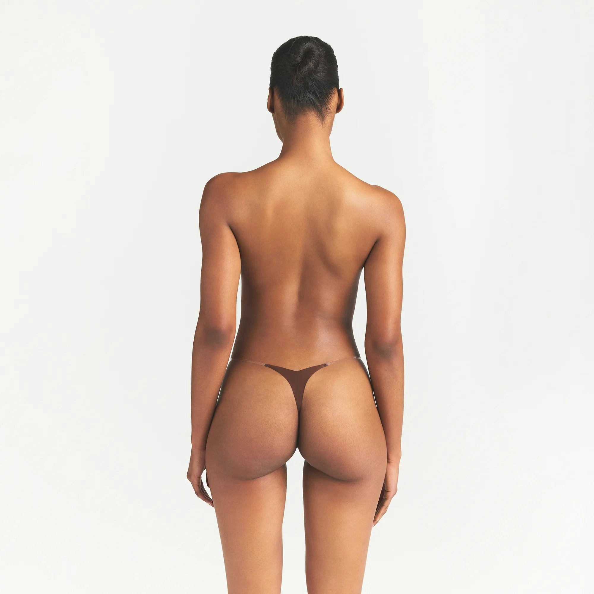 INVISIBLE CLEAR STRAP STRING THONG - COCOA