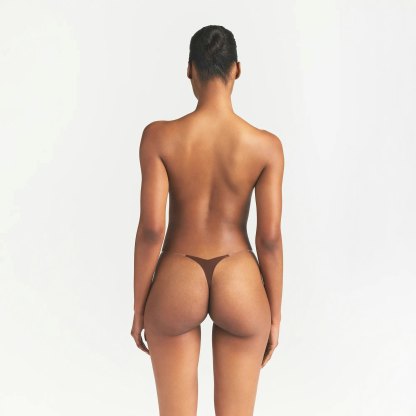 INVISIBLE CLEAR STRAP STRING THONG - COCOA