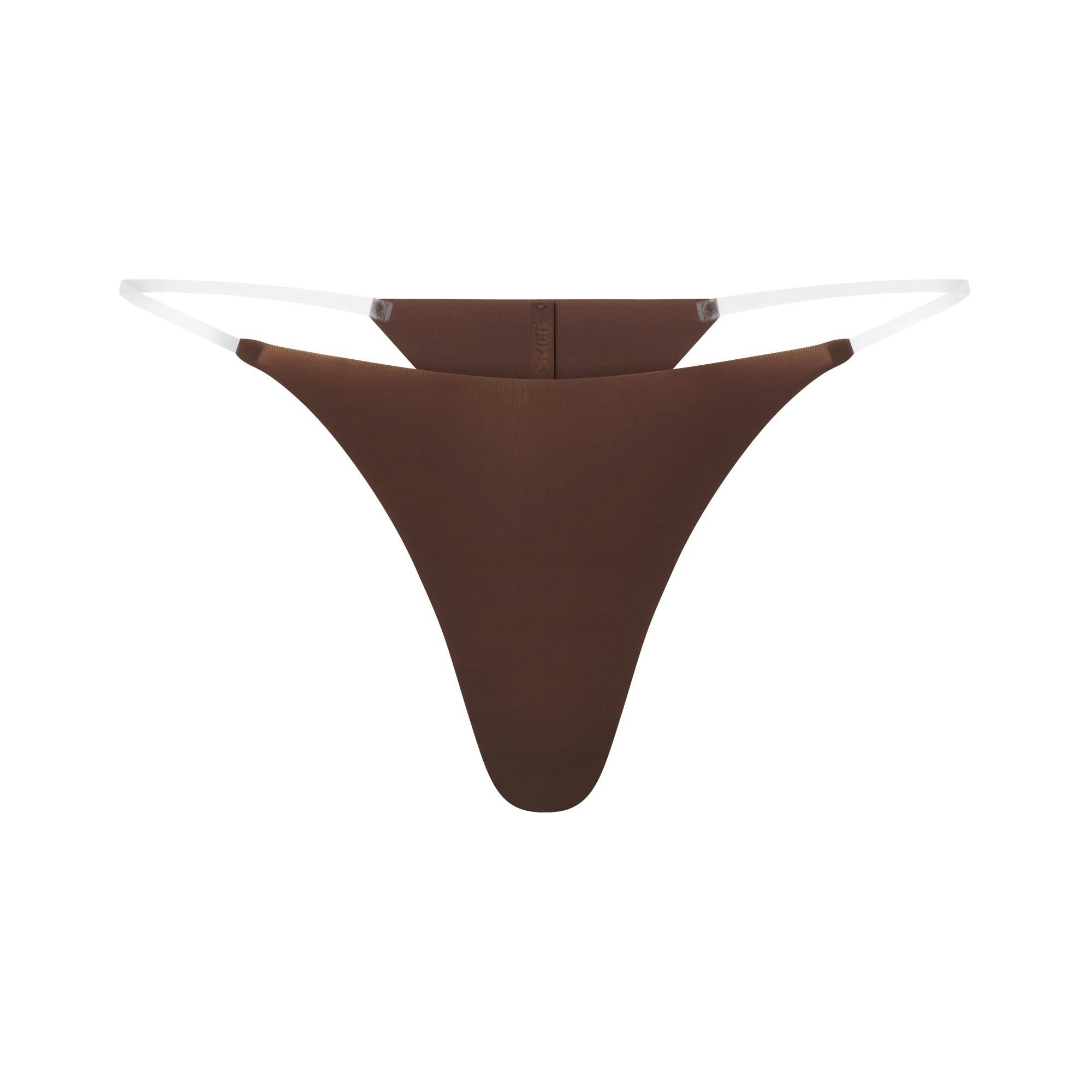 INVISIBLE CLEAR STRAP STRING THONG - COCOA