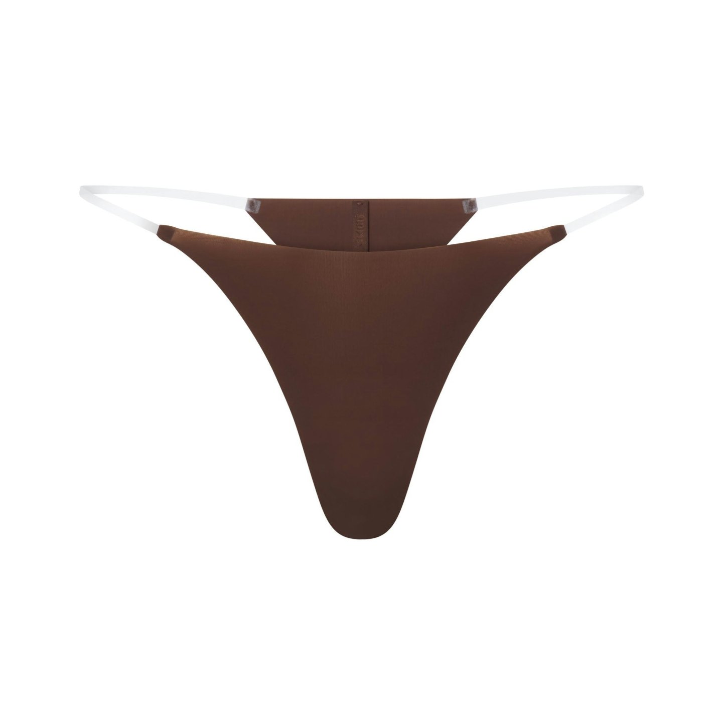 INVISIBLE CLEAR STRAP STRING THONG - COCOA