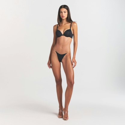 INVISIBLE CLEAR STRAP STRING THONG - ONYX
