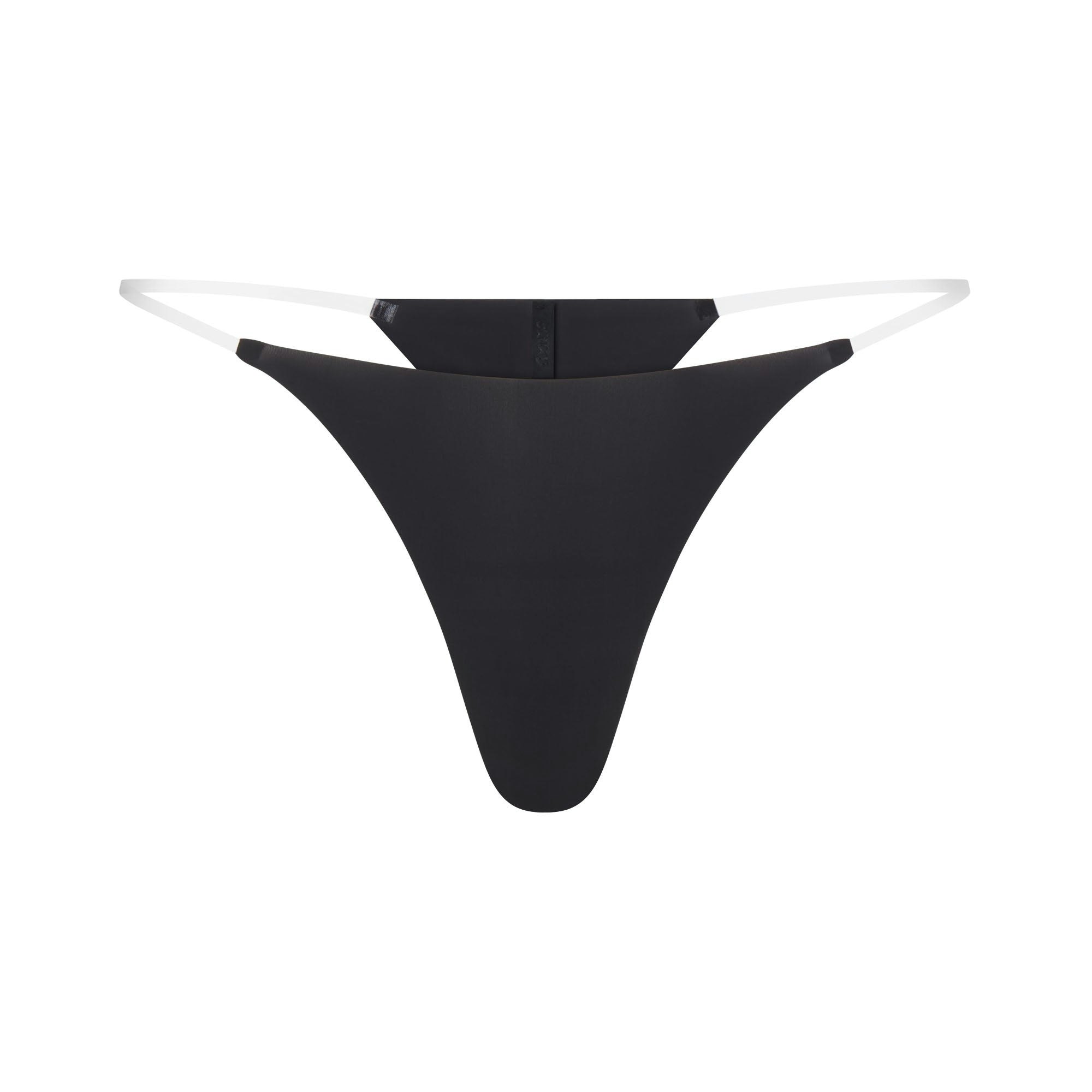 INVISIBLE CLEAR STRAP STRING THONG - ONYX