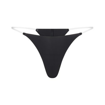INVISIBLE CLEAR STRAP STRING THONG - ONYX