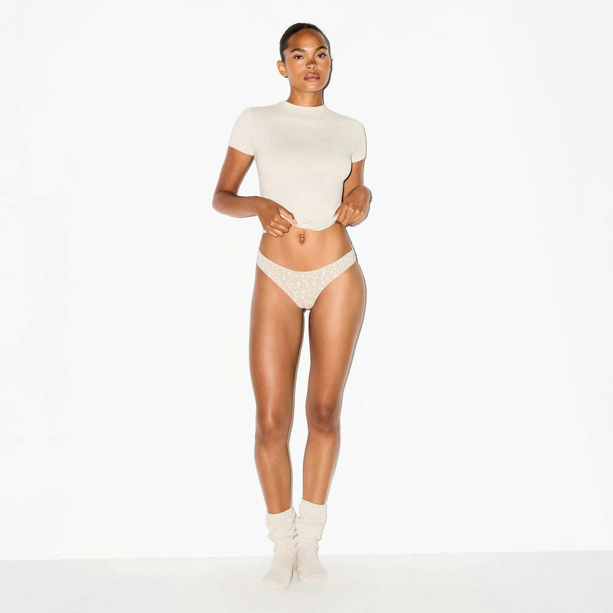 LIGHTWEIGHT COTTON THONG - DELTA LEOPARD