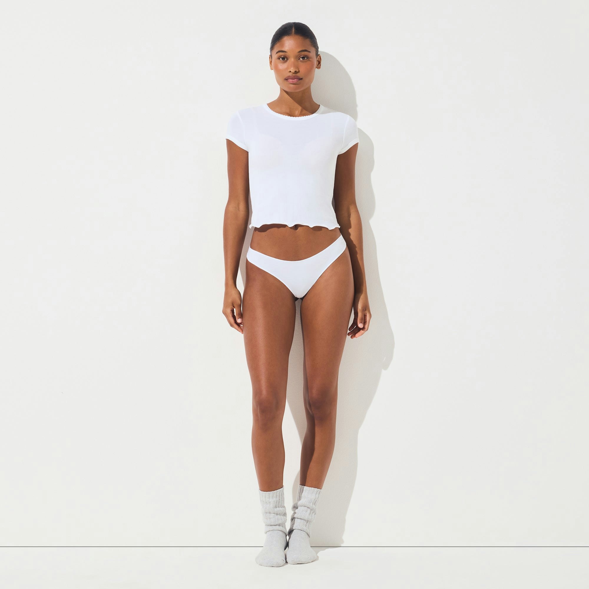 LIGHTWEIGHT COTTON THONG - SNOW