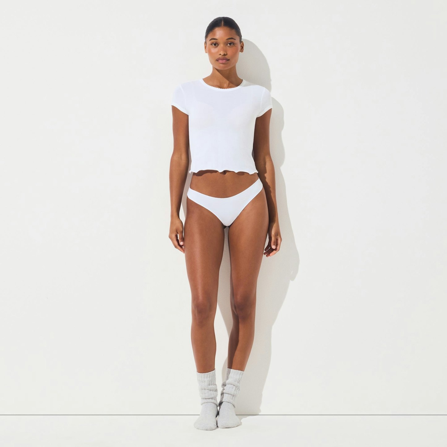 LIGHTWEIGHT COTTON THONG - SNOW