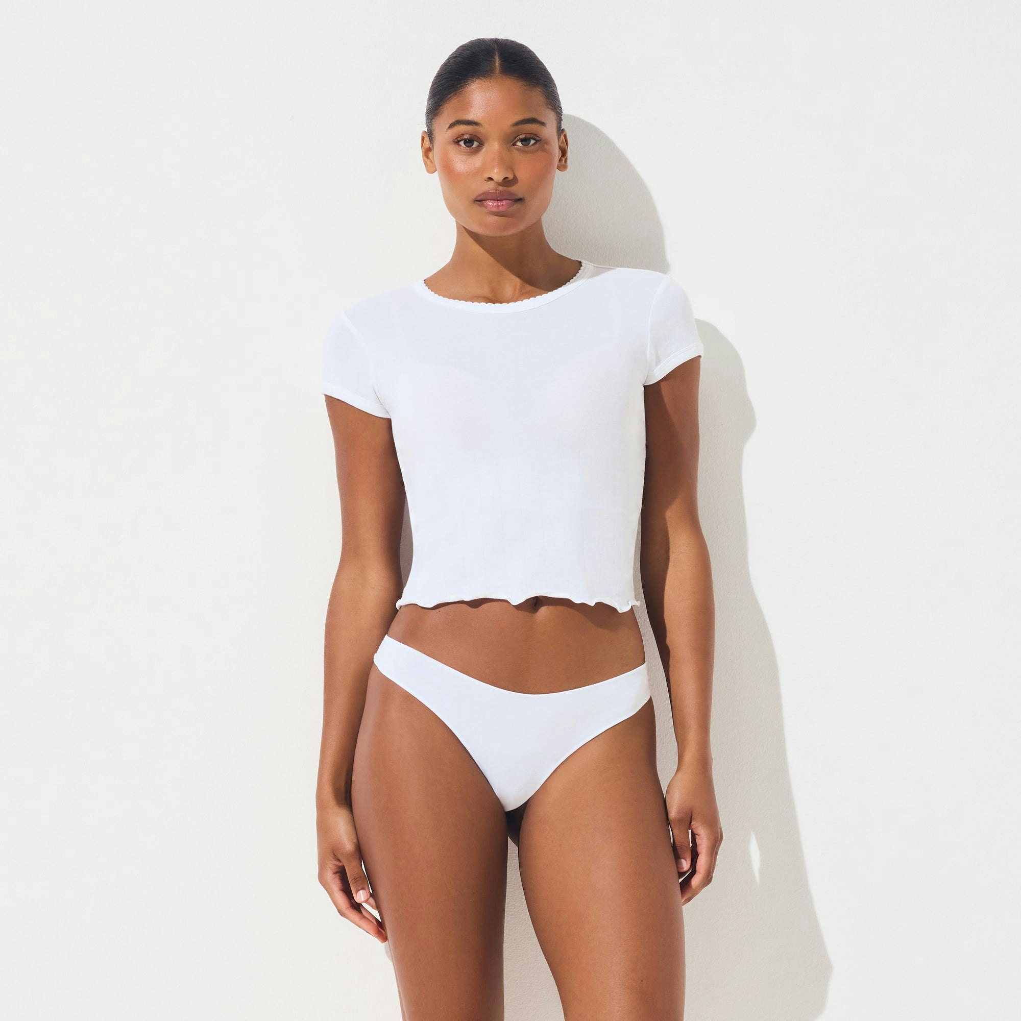 LIGHTWEIGHT COTTON THONG - SNOW