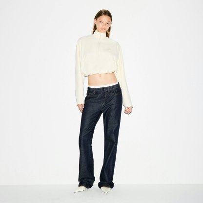 OUTDOOR FLEECE HALF ZIP PULLOVER - ECRU - image 2