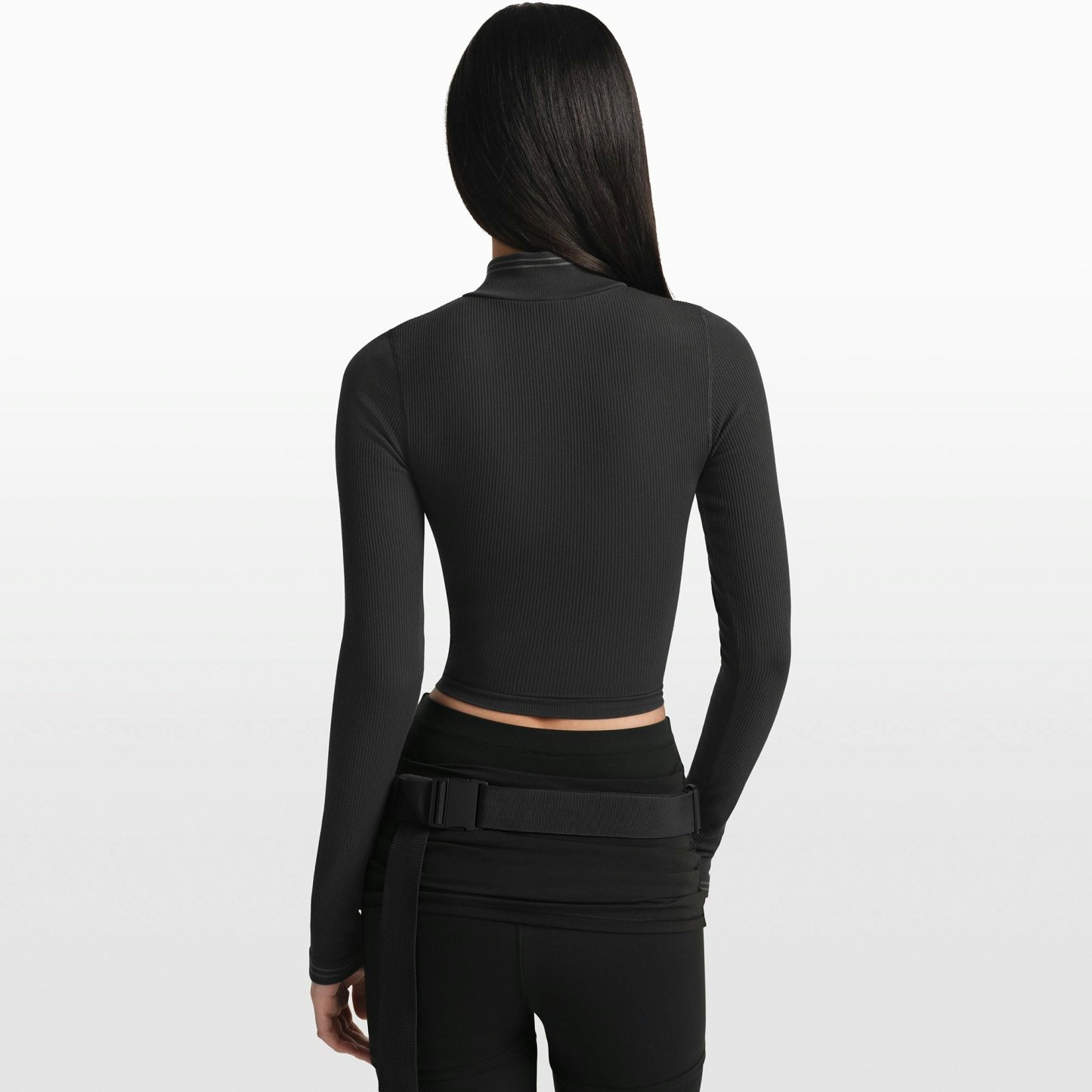 NikeSKIMS RIBBED SEAMLESS ZIP UP CROP JACKET - OBSIDIAN - image 13