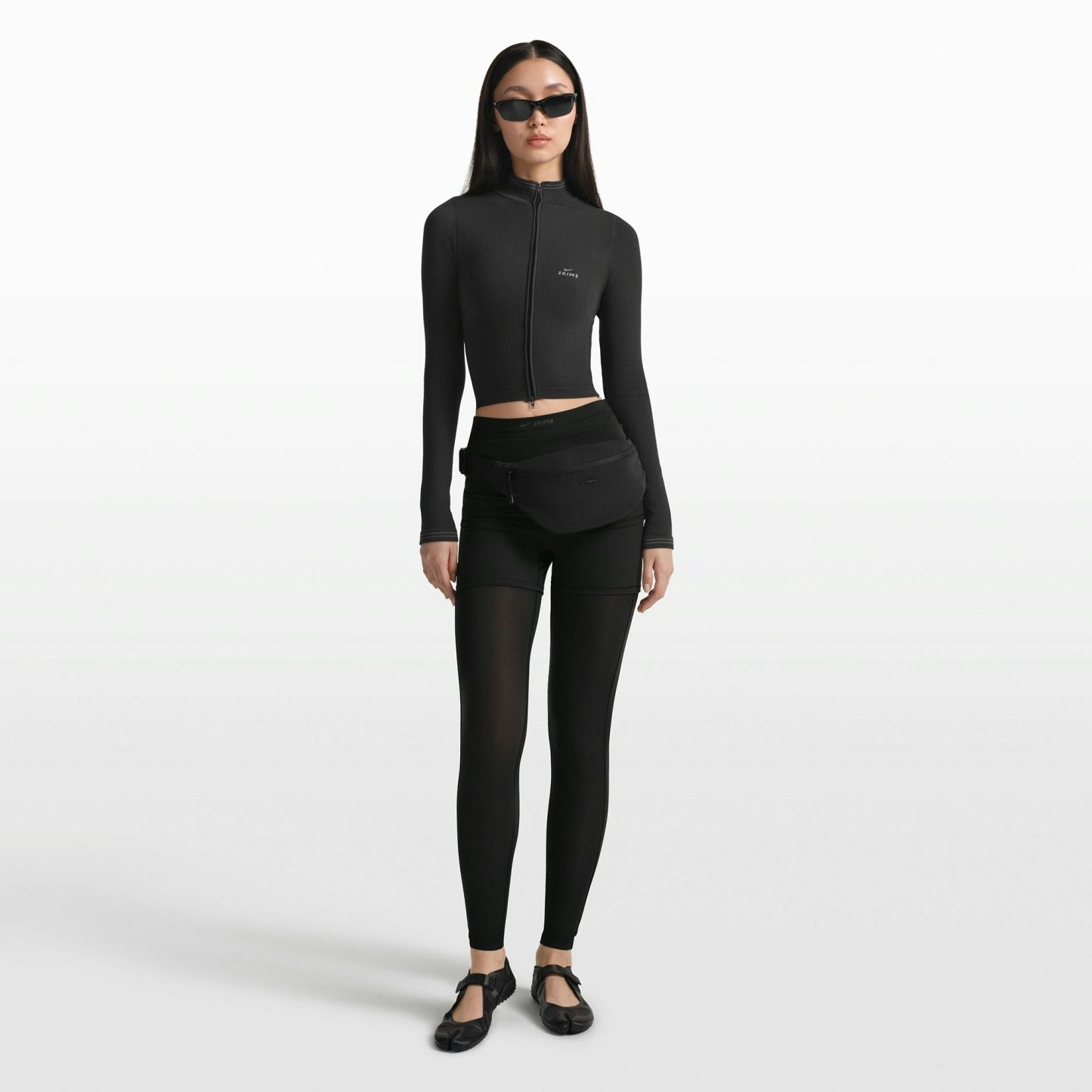 NikeSKIMS RIBBED SEAMLESS ZIP UP CROP JACKET - OBSIDIAN - image 9