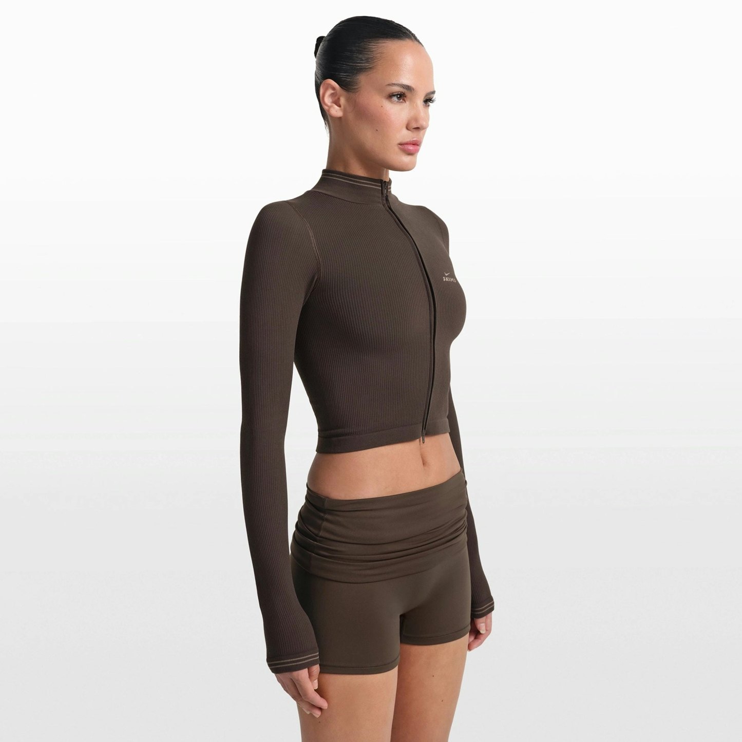 NikeSKIMS RIBBED SEAMLESS ZIP UP CROP JACKET - PHOENIX - image 3