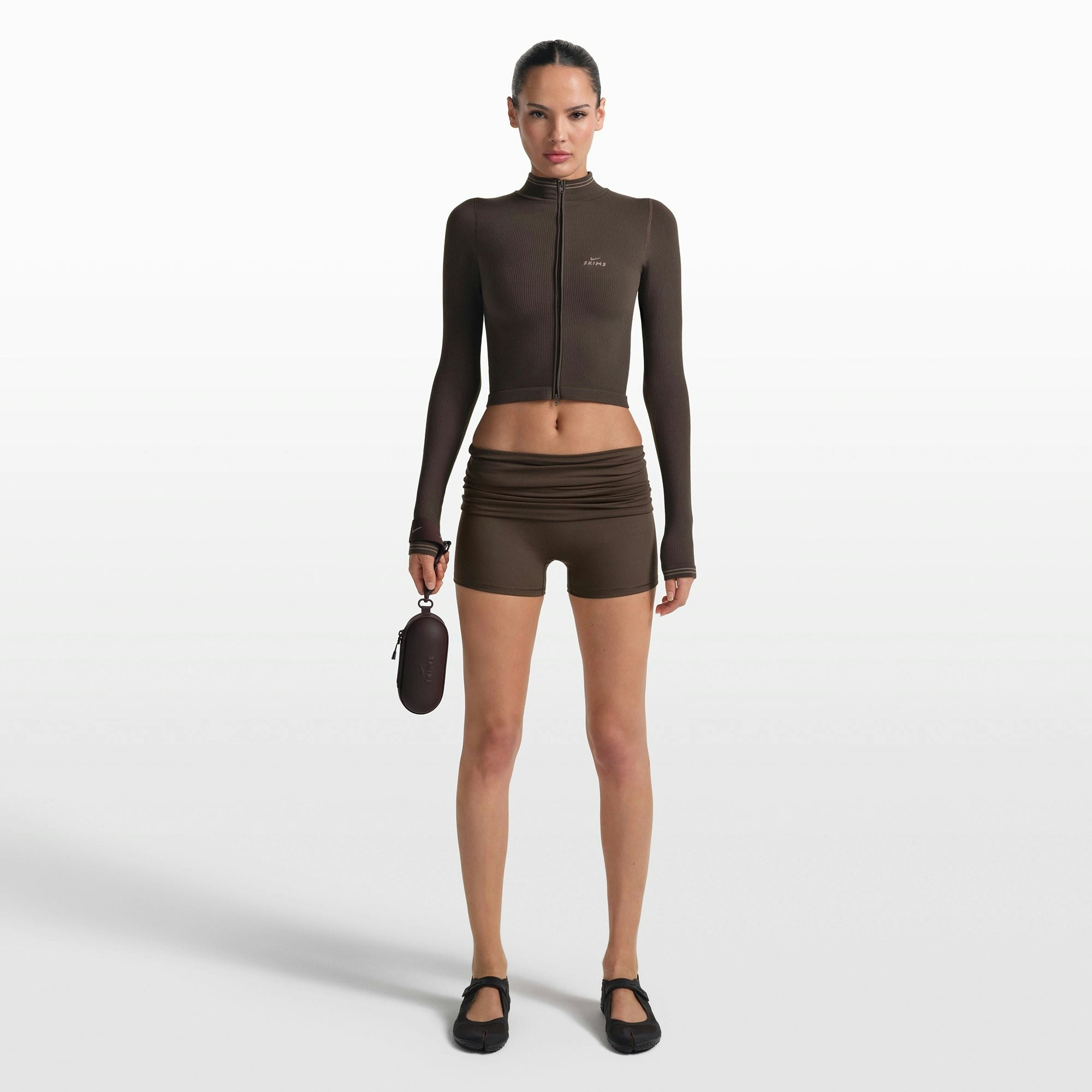 NikeSKIMS RIBBED SEAMLESS ZIP UP CROP JACKET - PHOENIX
