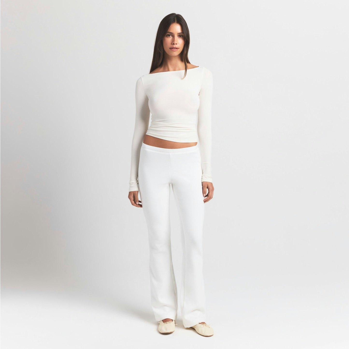 COTTON JERSEY LONG SLEEVE BOATNECK TOP - MARBLE - image 6