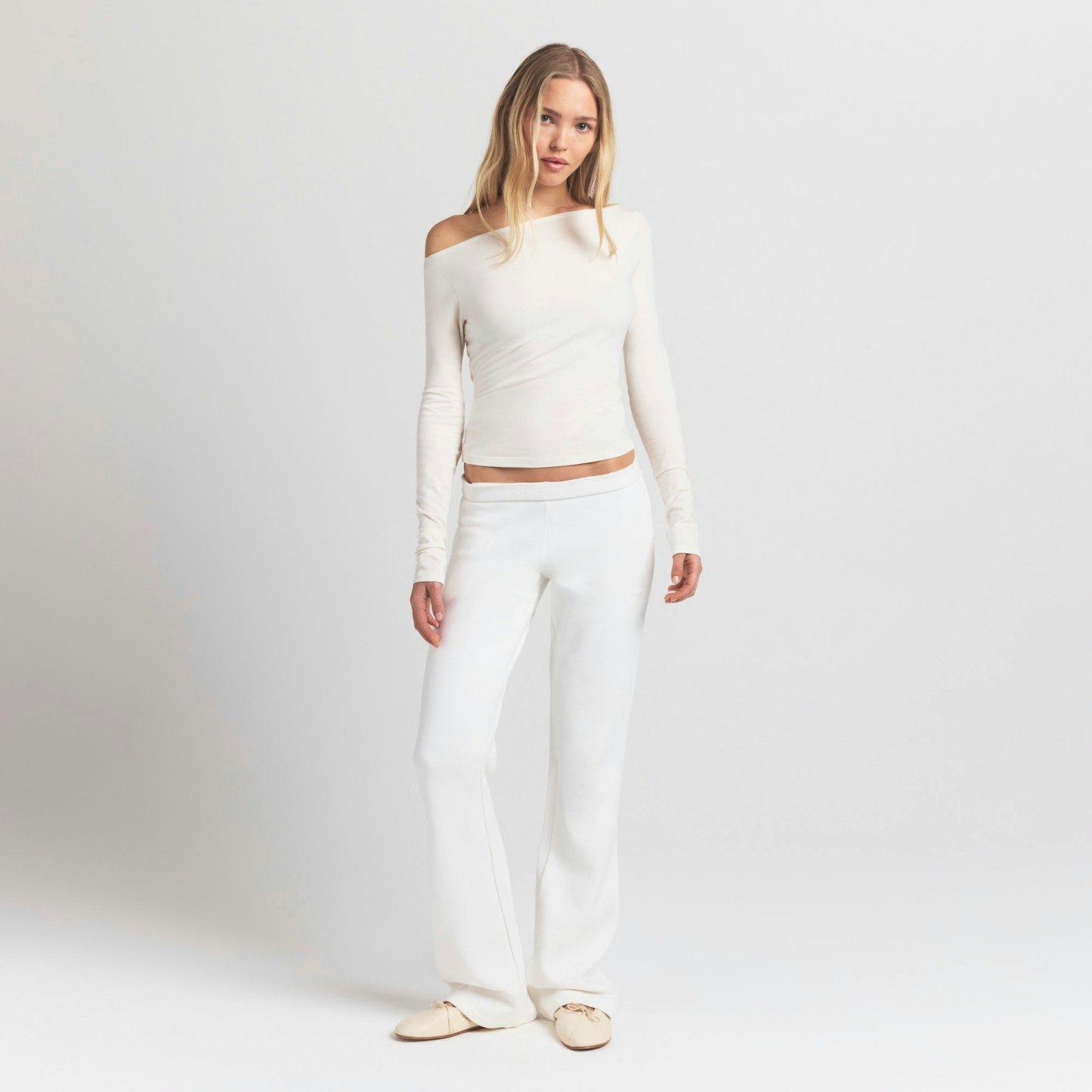COTTON JERSEY LONG SLEEVE BOATNECK TOP - MARBLE - image 10