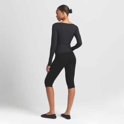 COTTON JERSEY LONG SLEEVE BOATNECK TOP - SOOT - image 17