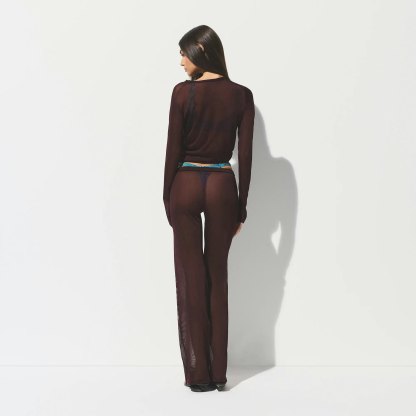 SLINKY KNIT CREW NECK LONG SLEEVE TOP - CURRANT - image 15