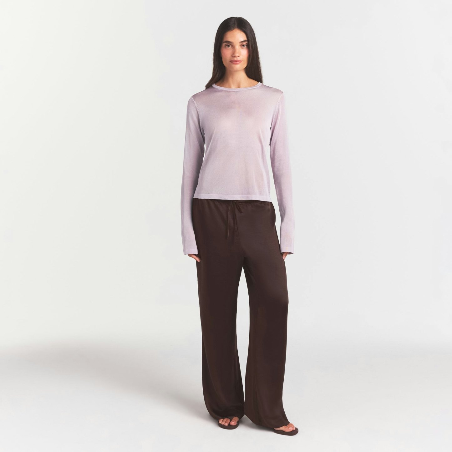 SLINKY KNIT CREW NECK LONG SLEEVE TOP - IRIS MICA - image 7