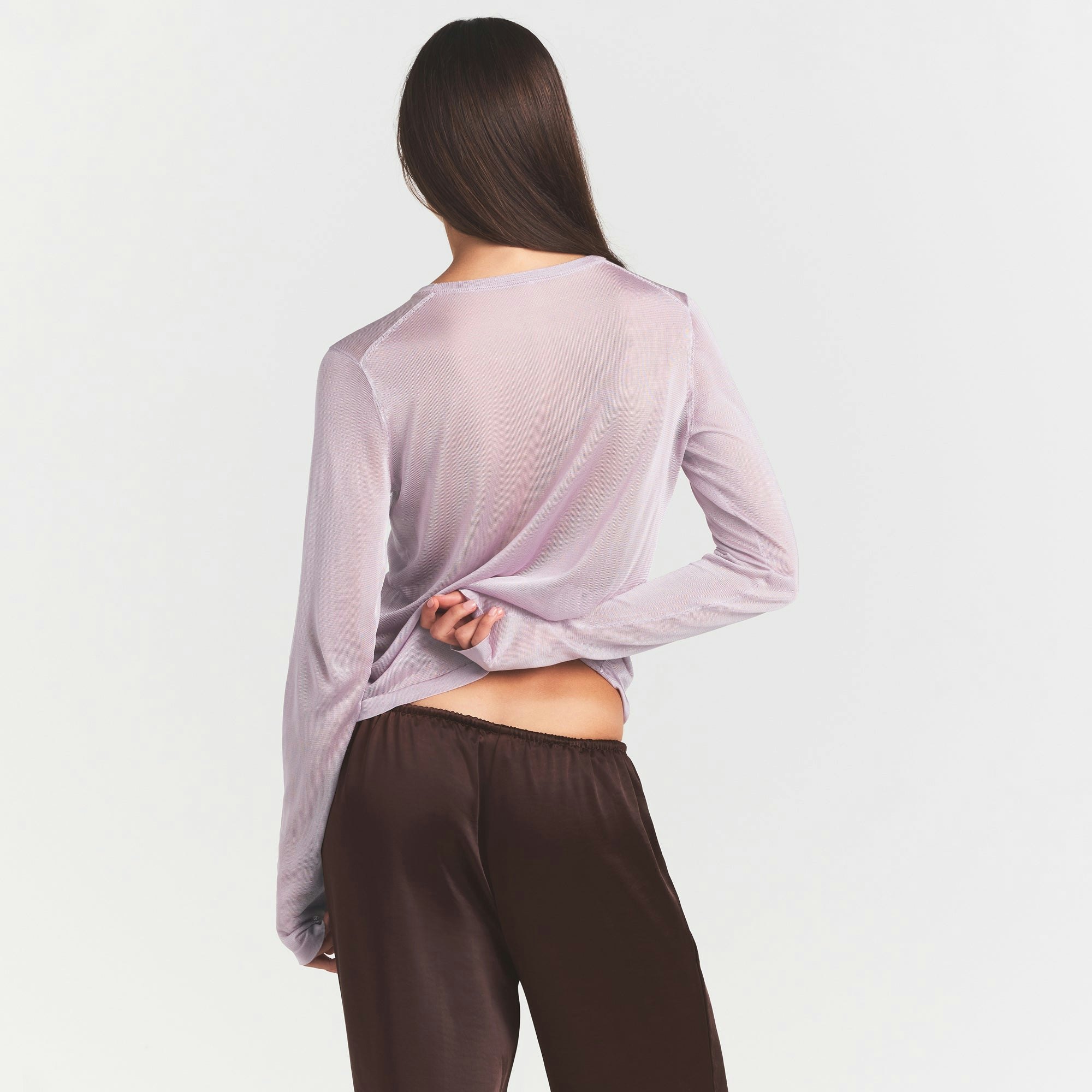 SLINKY KNIT CREW NECK LONG SLEEVE TOP - IRIS MICA - image 9