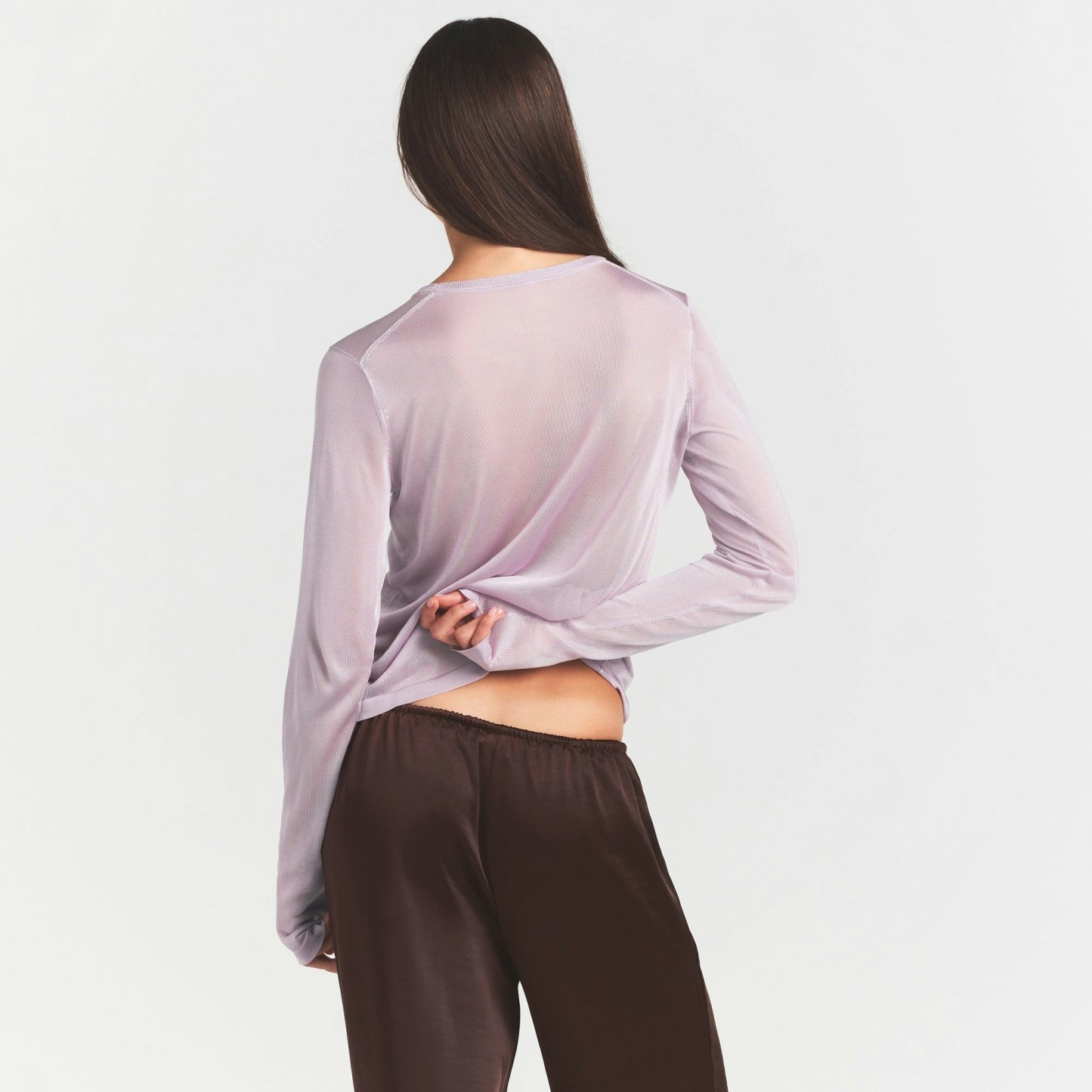 SLINKY KNIT CREW NECK LONG SLEEVE TOP - IRIS MICA - image 9