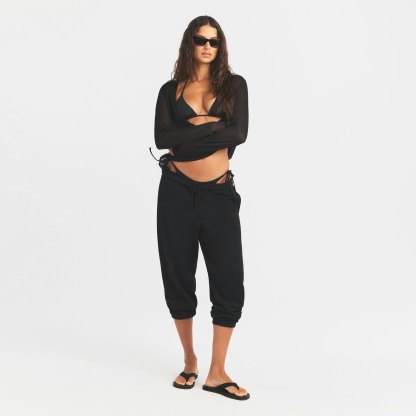 SLINKY KNIT DEEP PLUNGE TOP - OBSIDIAN - image 10