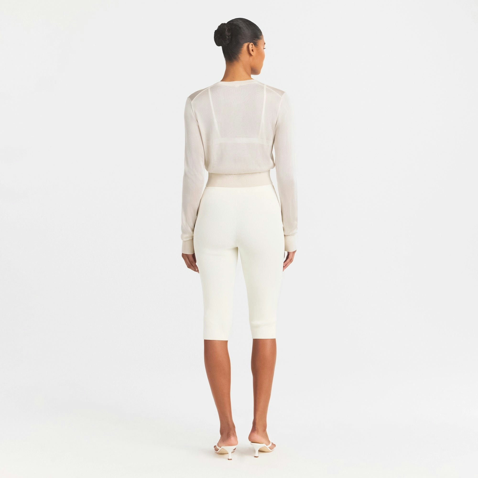 SLINKY KNIT CARDIGAN - BUFF - image 4