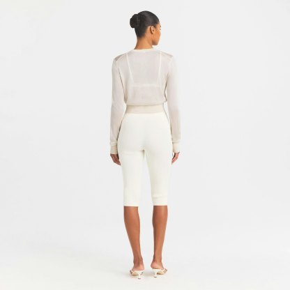 SLINKY KNIT CARDIGAN - BUFF - image 4