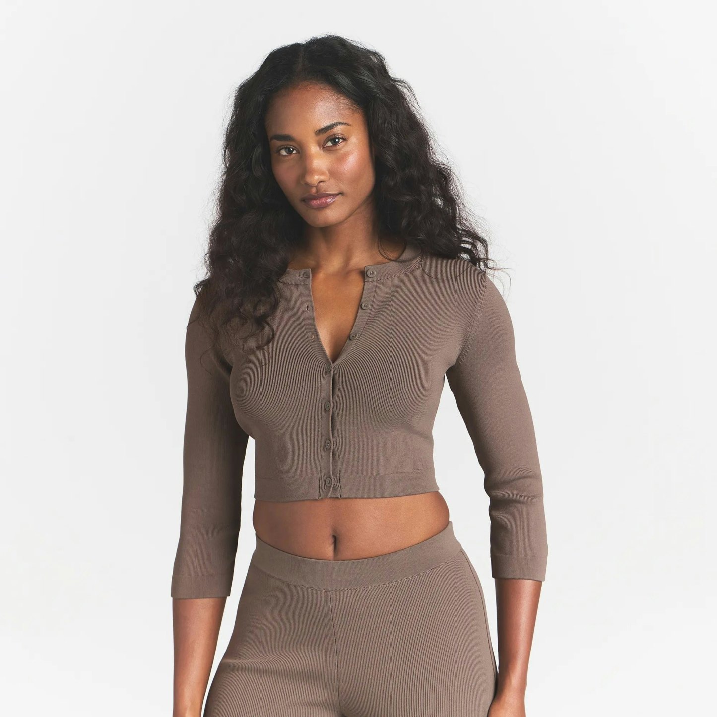 REFINED KNIT CROPPED CARDIGAN - AMETHYST - image 8
