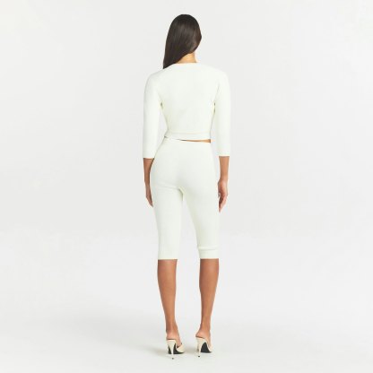 REFINED KNIT CROPPED CARDIGAN - EGRET - image 14
