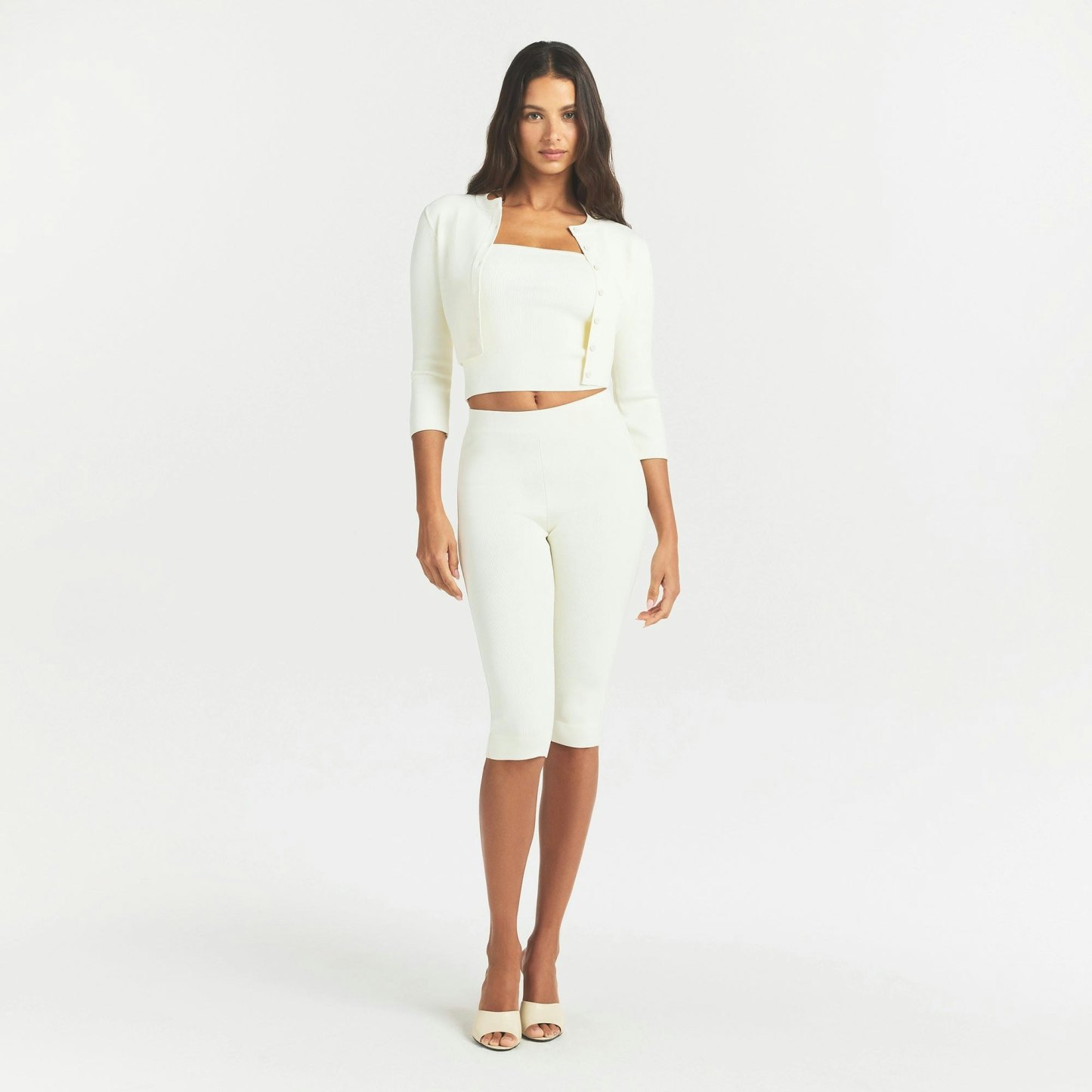 REFINED KNIT CROPPED CARDIGAN - EGRET - image 15