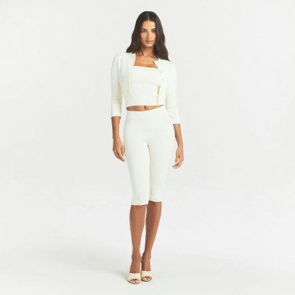 REFINED KNIT CROPPED CARDIGAN - EGRET - image 15