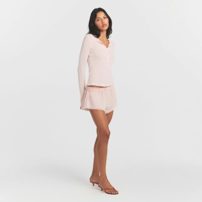 SHEER MODAL CREWNECK HENLEY - PRIMROSE - image 13