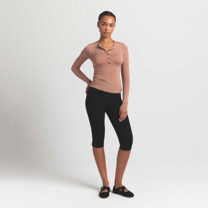 SHEER MODAL CREWNECK HENLEY - SIENNA - image 6