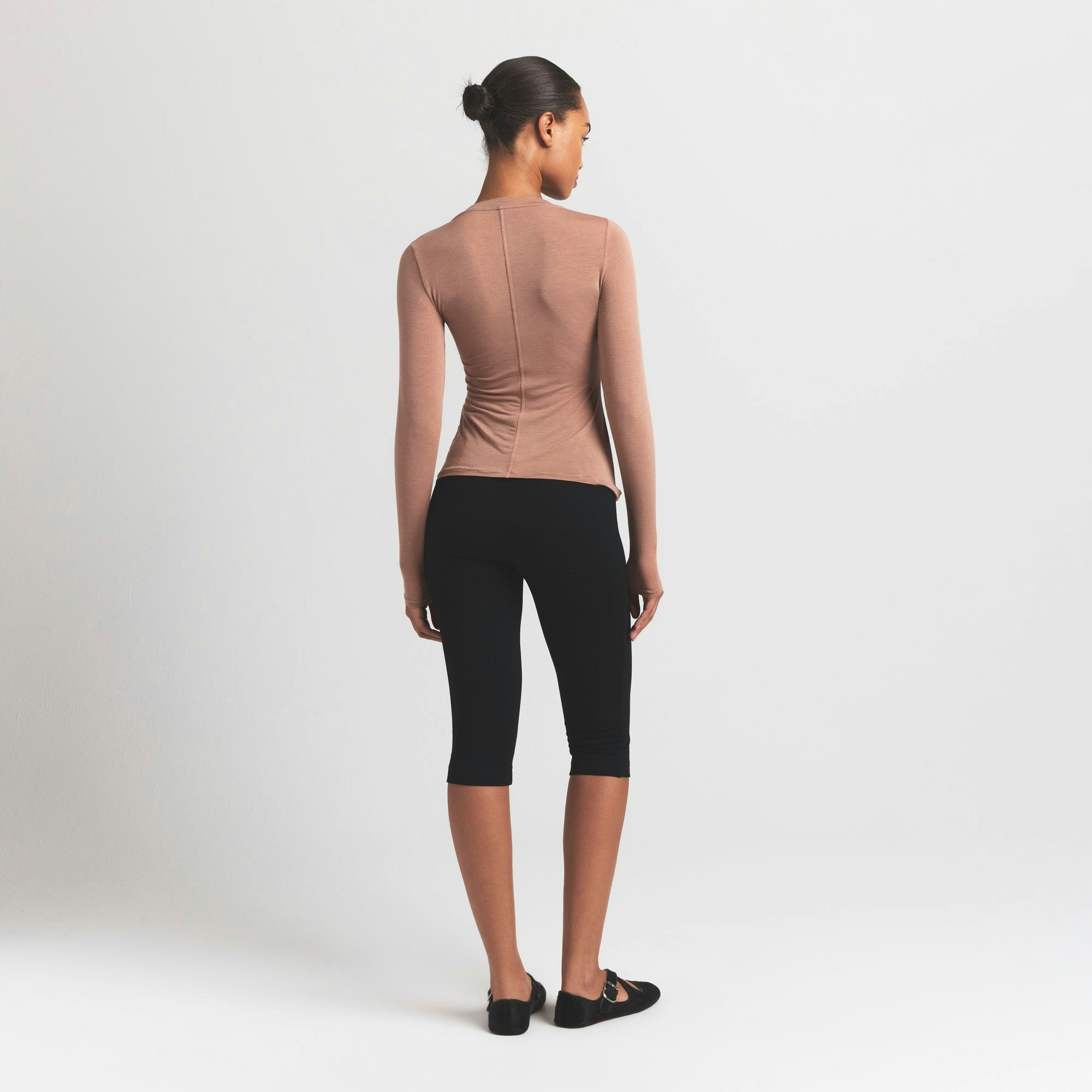 SHEER MODAL CREWNECK HENLEY - SIENNA - image 8