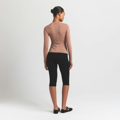 SHEER MODAL CREWNECK HENLEY - SIENNA - image 8