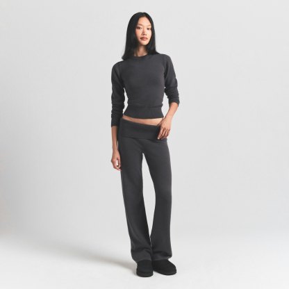 SWEATER KNITS RIBBED LONG SLEEVE FITTED CREW NECK - ASH - image 16