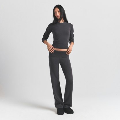SWEATER KNITS RIBBED LONG SLEEVE FITTED CREW NECK - ASH - image 19