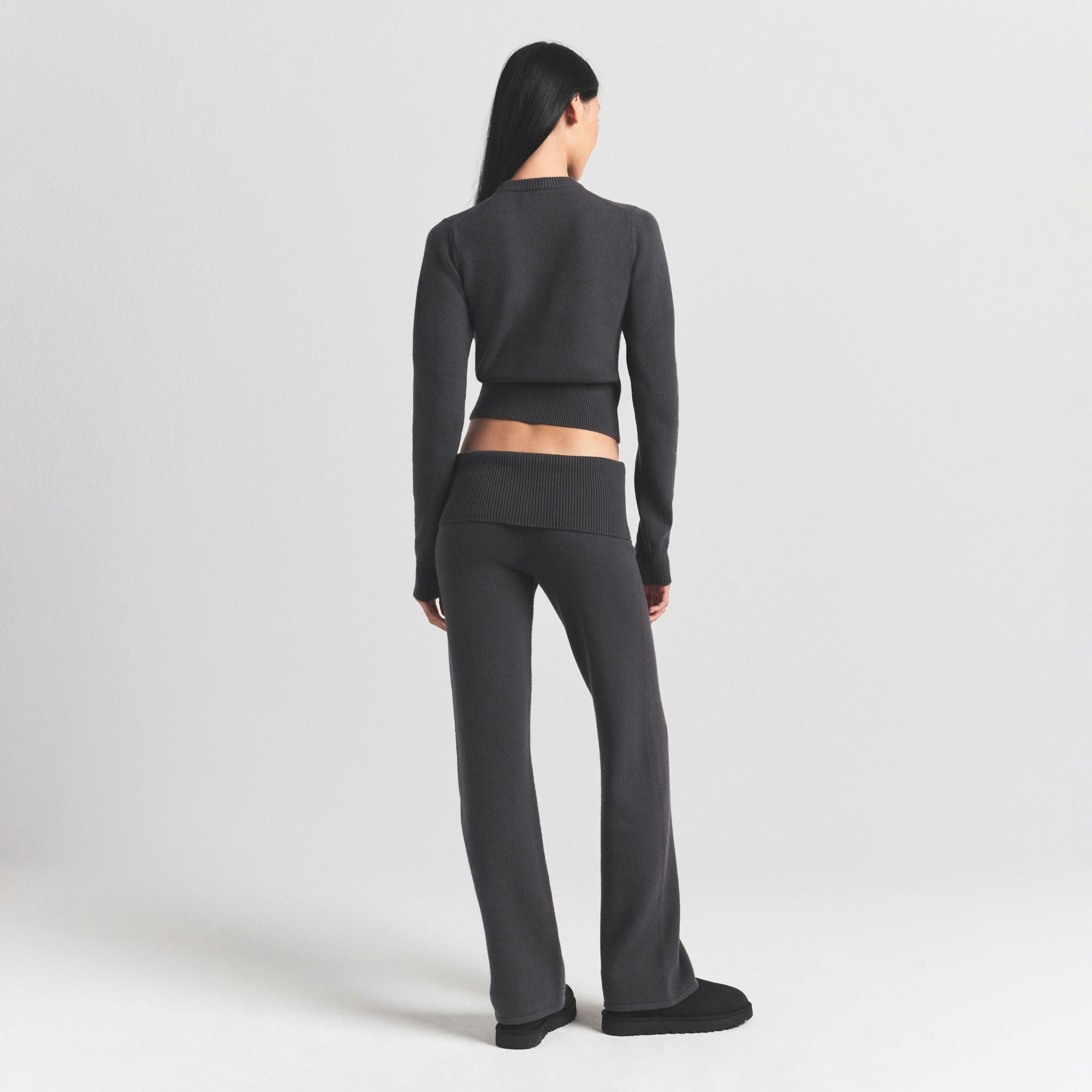SWEATER KNITS RIBBED LONG SLEEVE FITTED CREW NECK - ASH - image 17