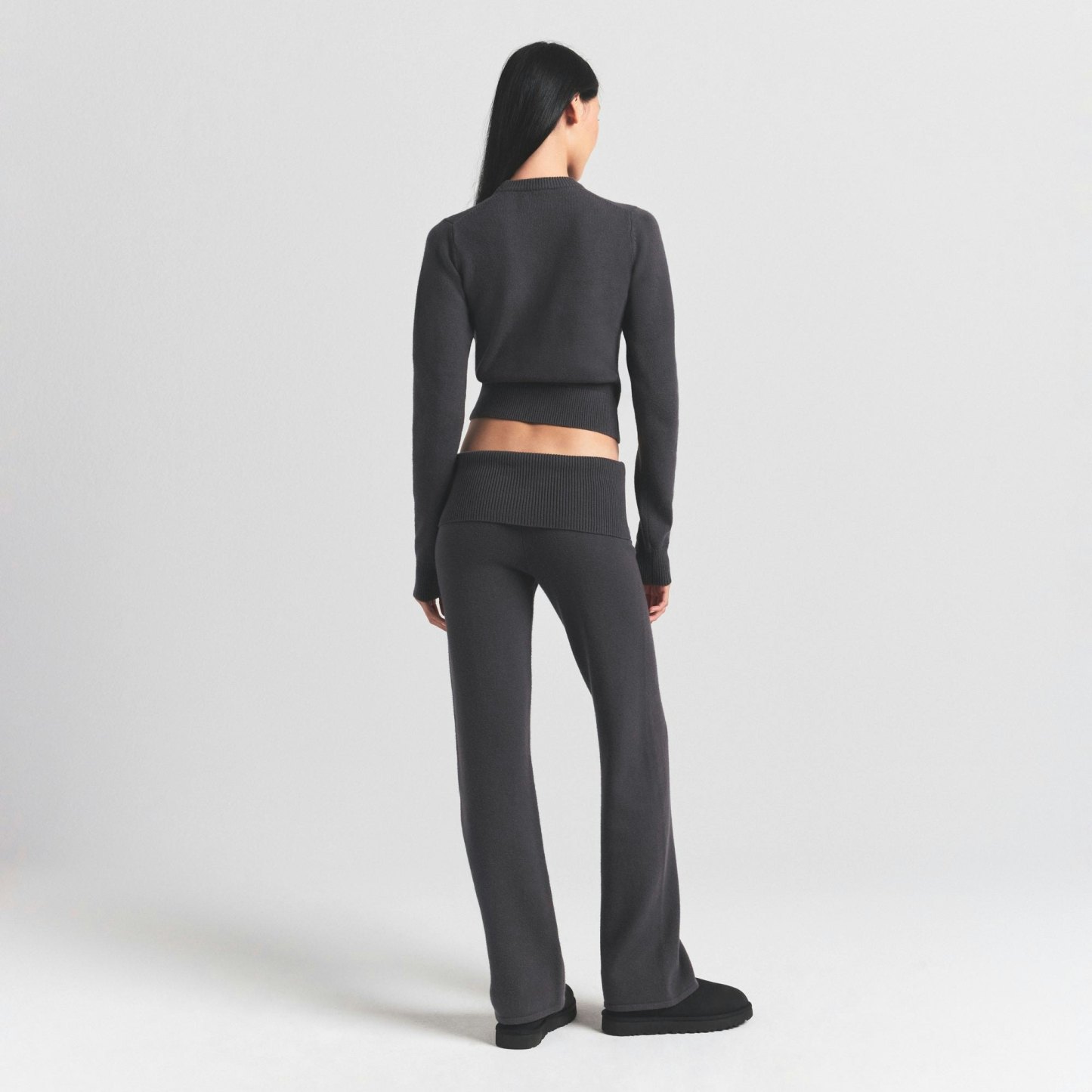 SWEATER KNITS RIBBED LONG SLEEVE FITTED CREW NECK - ASH - image 17