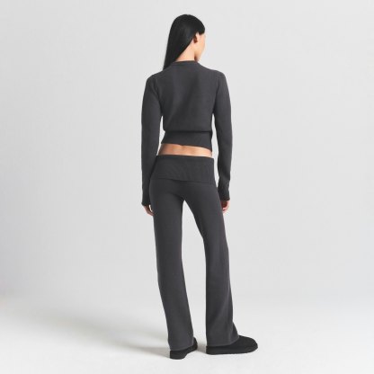 SWEATER KNITS RIBBED LONG SLEEVE FITTED CREW NECK - ASH - image 17