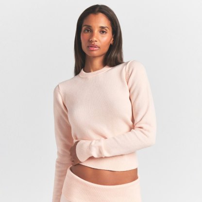 SWEATER KNITS RIBBED LONG SLEEVE FITTED CREW NECK - PRIMROSE - image 2