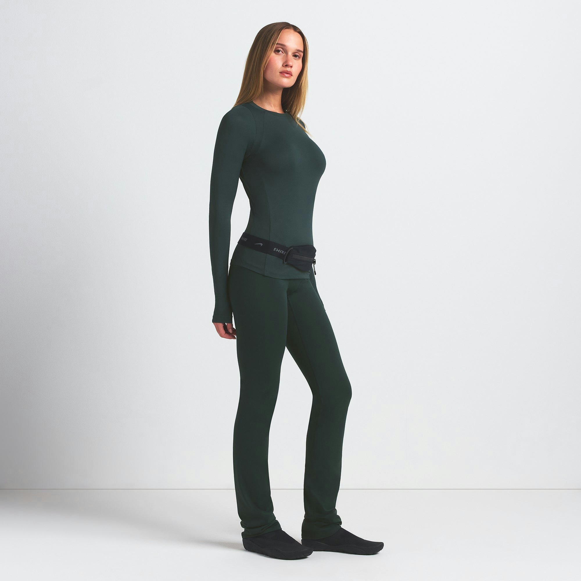 NikeSKIMS AIRY LONG SLEEVE CREW NECK TOP - DARK TEAL - image 17