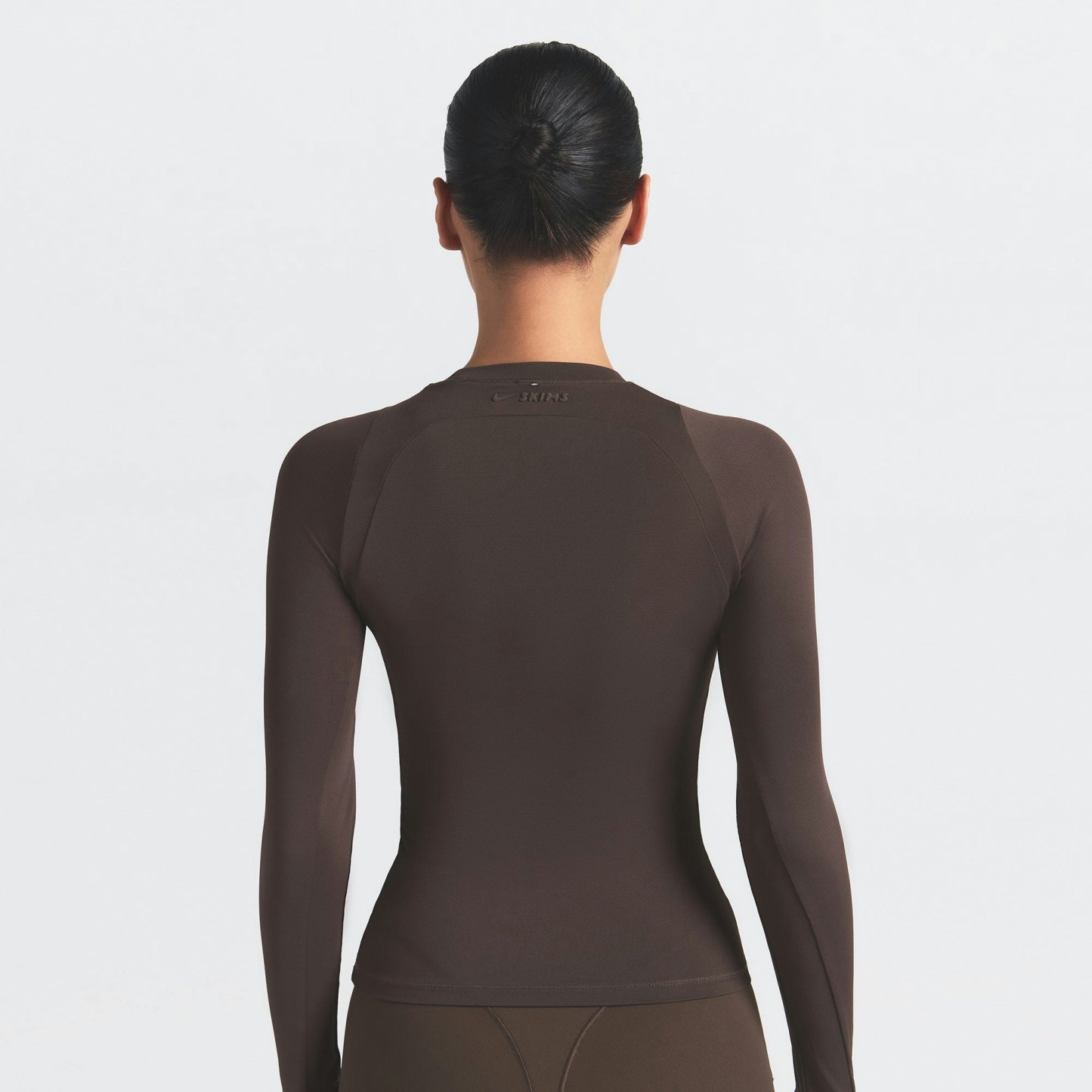 NikeSKIMS AIRY LONG SLEEVE CREW NECK TOP - DARK SEPIA - image 10