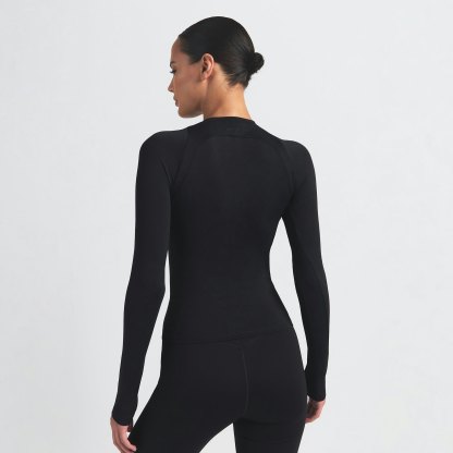 NikeSKIMS AIRY LONG SLEEVE CREW NECK TOP - OBSIDIAN - image 3