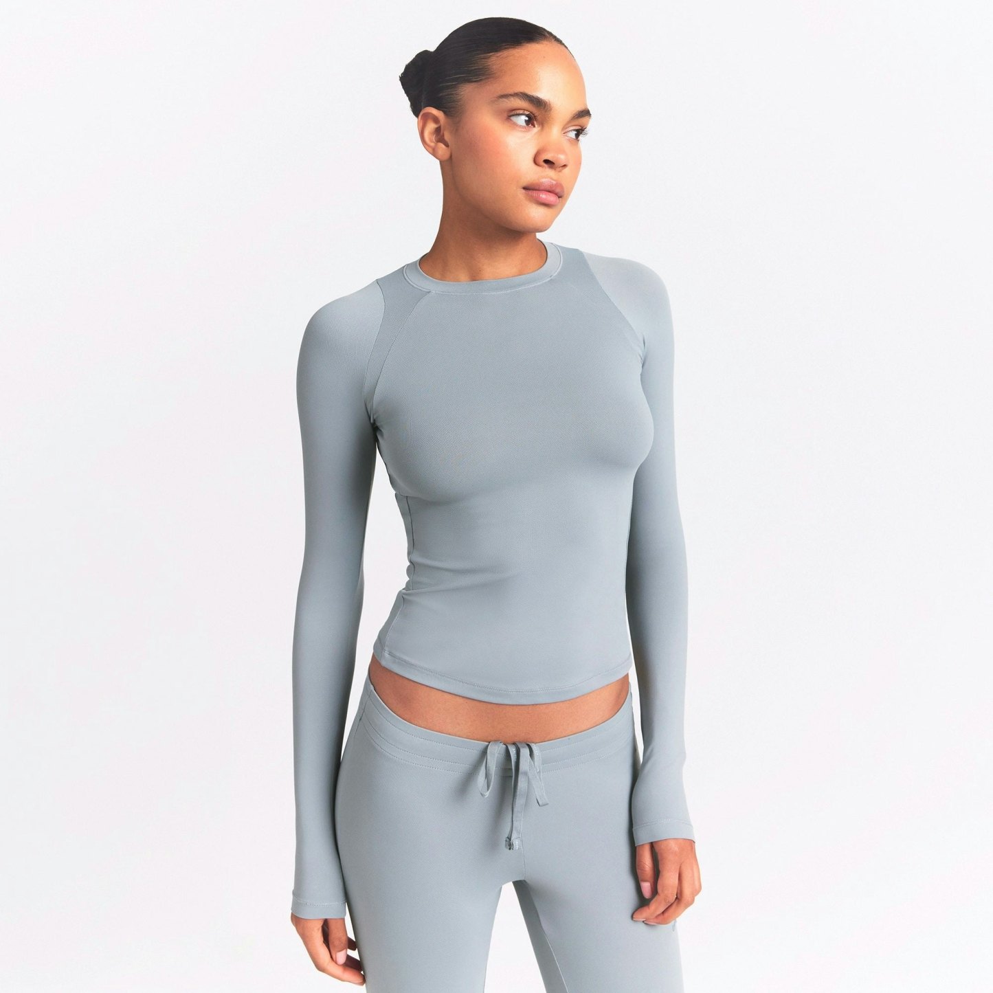 NikeSKIMS AIRY LONG SLEEVE CREW NECK TOP - WASHED PACIFIC - image 29