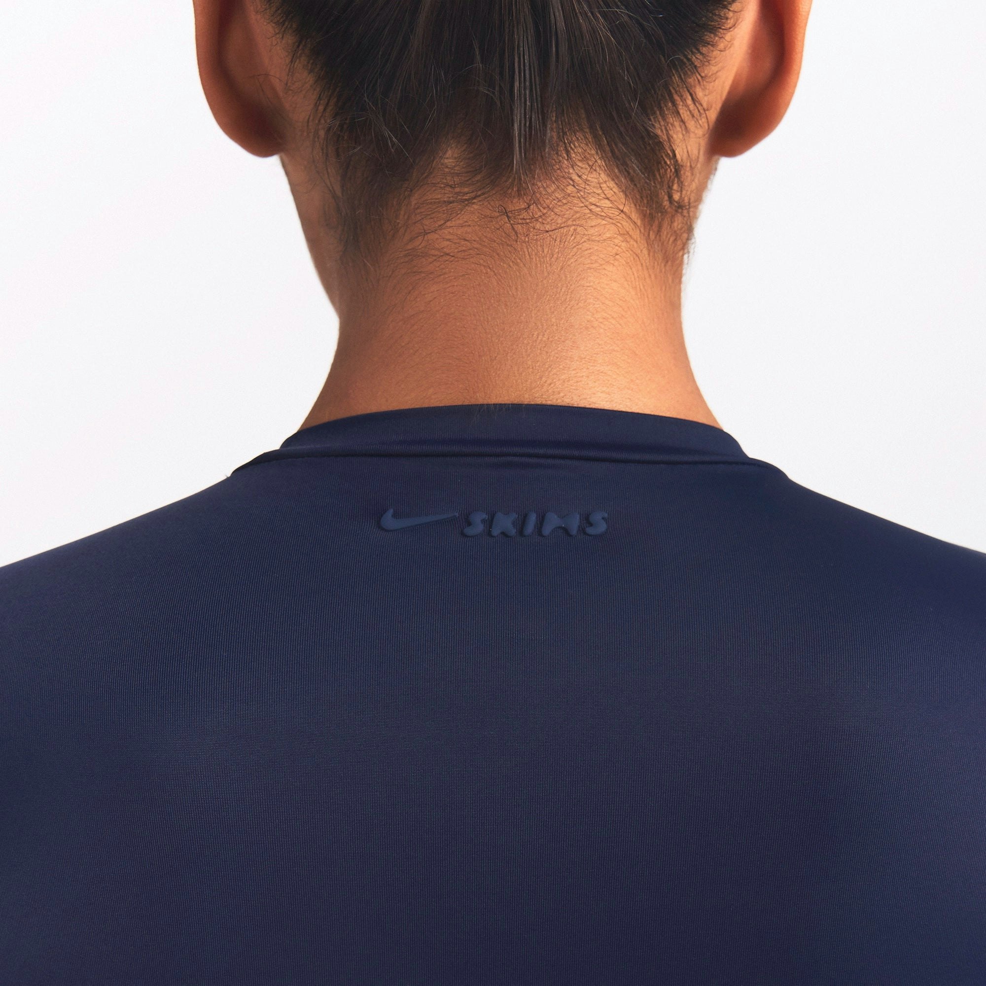 NikeSKIMS SHINE LONG SLEEVE CREW NECK TOP - NAVY - image 3