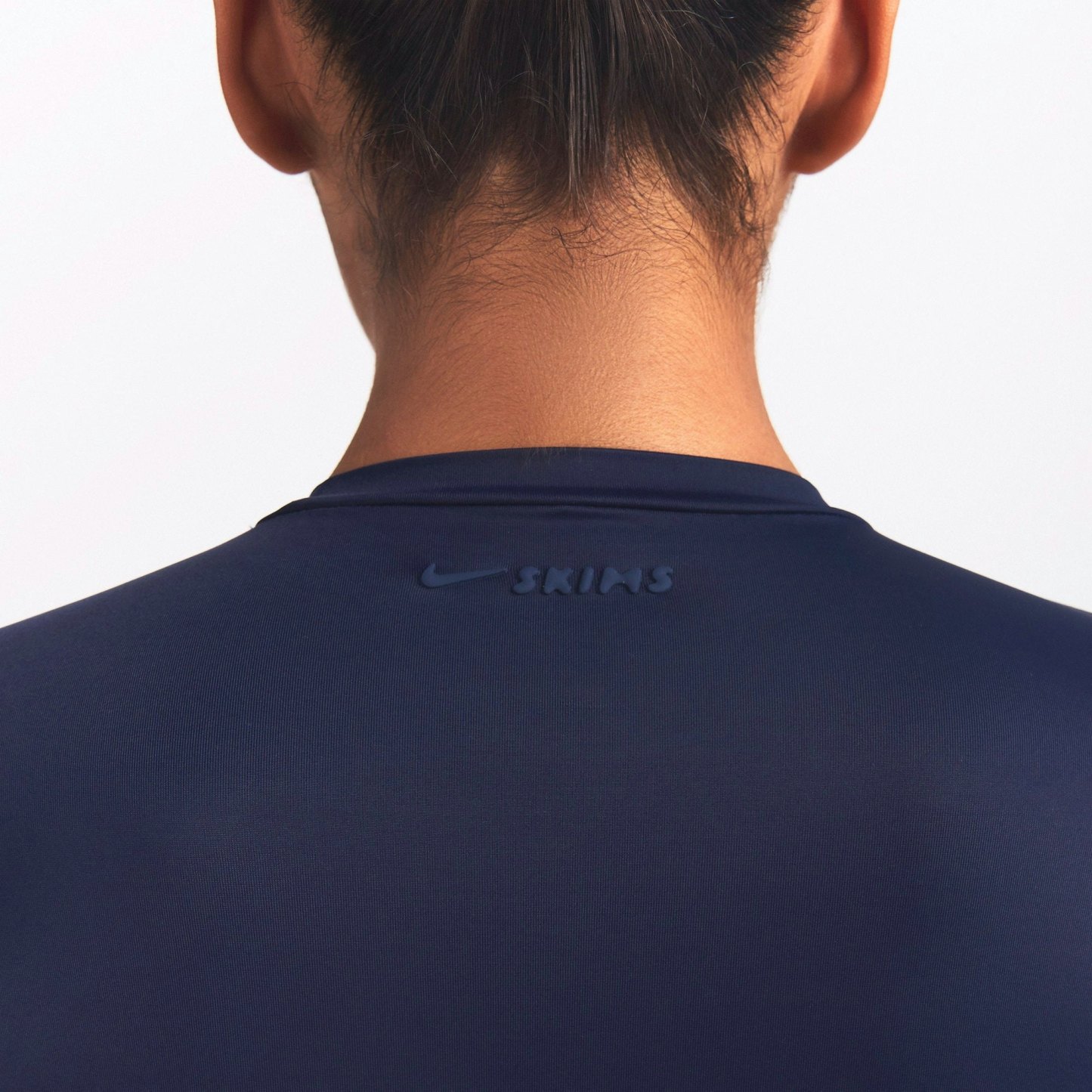 NikeSKIMS SHINE LONG SLEEVE CREW NECK TOP - NAVY - image 3