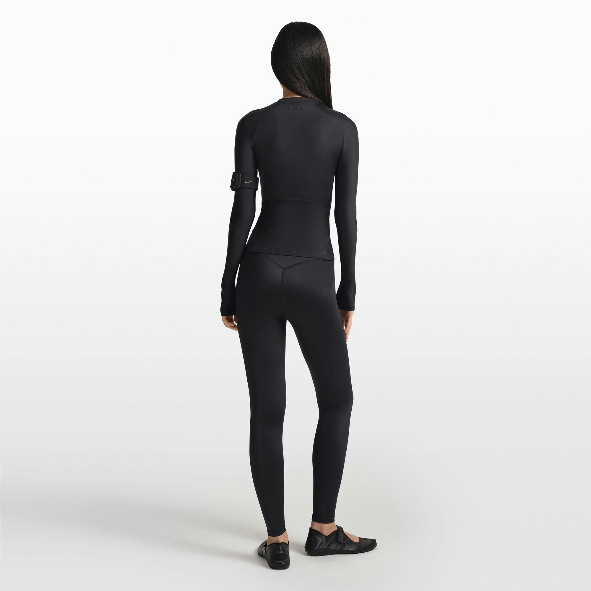 NikeSKIMS SHINE LONG SLEEVE CREW NECK TOP - OBSIDIAN - image 12