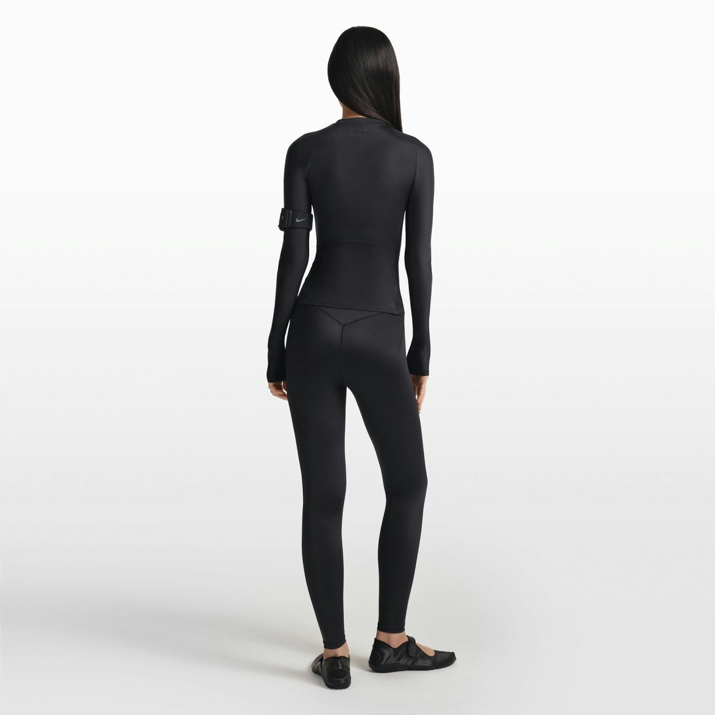 NikeSKIMS SHINE LONG SLEEVE CREW NECK TOP - OBSIDIAN - image 12